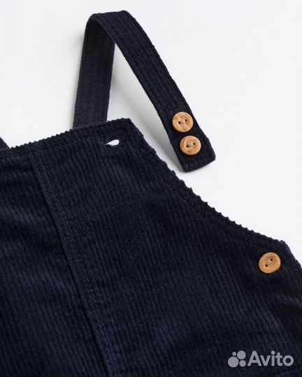 Вельветовый комбинезон и хлопковая рубашка hm