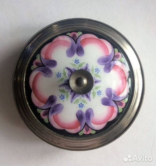 Подсвечник, ваза зеленое стекло, шкатулки эмаль