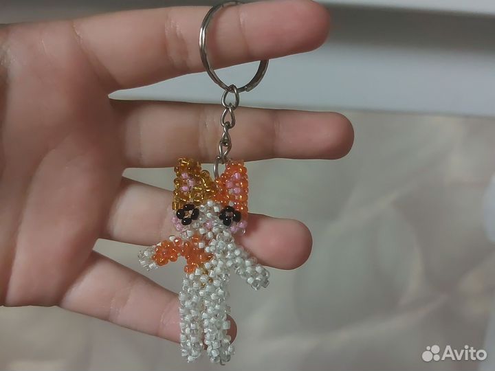 Котик из бисера, ручная работа