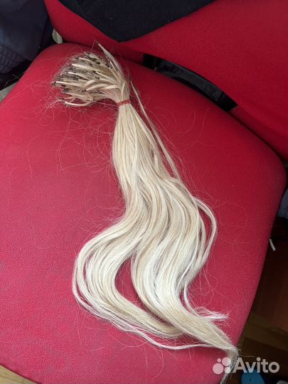 Волосы для наращивания 60 см русые, волна