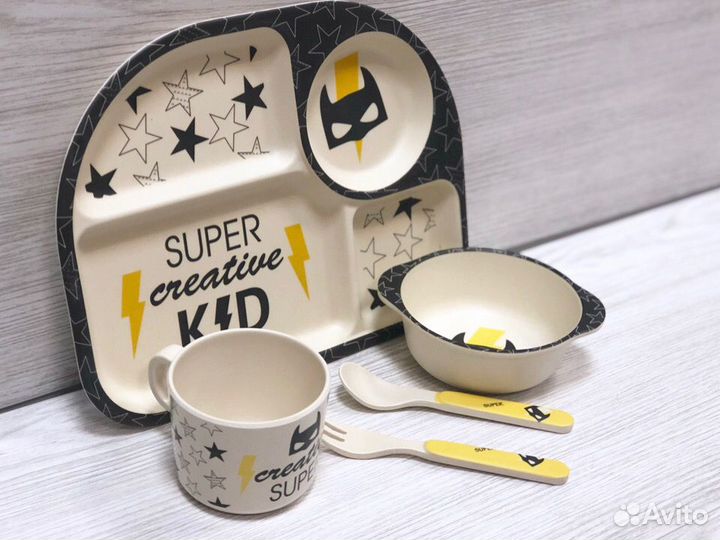 Детский набор посуды из бамбука Бэтмен Бетмен