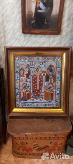 Храмовая икона Чудотворец Николай Можайский, шитый