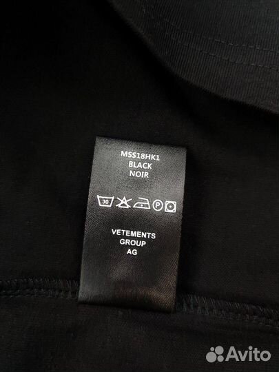 Футболка мужская Vetements Cost черная