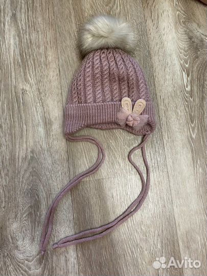 Зимняя шапочка для девочки малышки