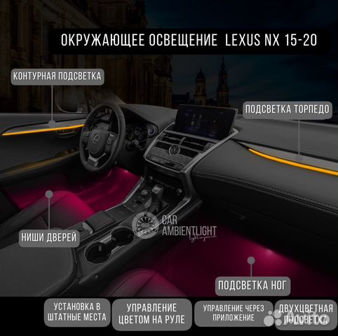 Подсветка салона автомобиля Lexus NX 15-20