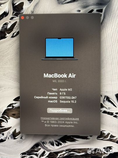 Macbook air m2 8/256