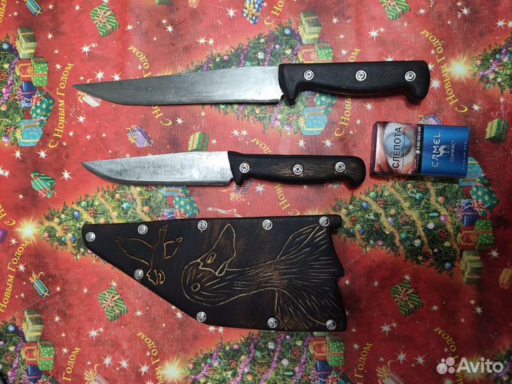 Нож охотничий ручной работы, простой, рабочий