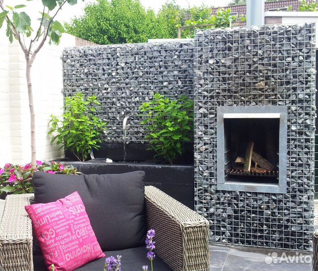 Габионная конструкция с установкой