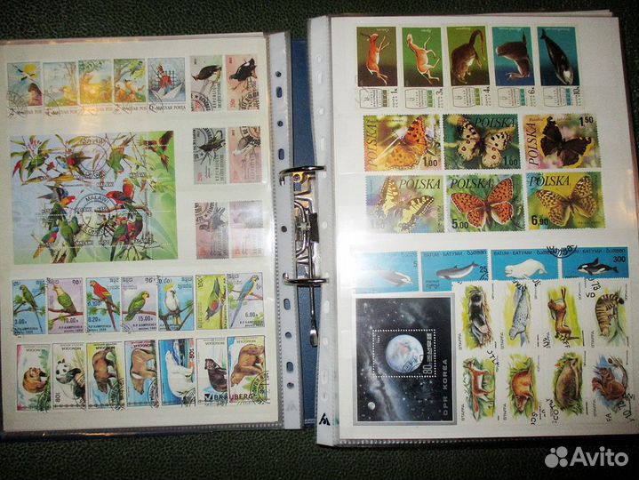 Почтовые марки (животные, растения) много