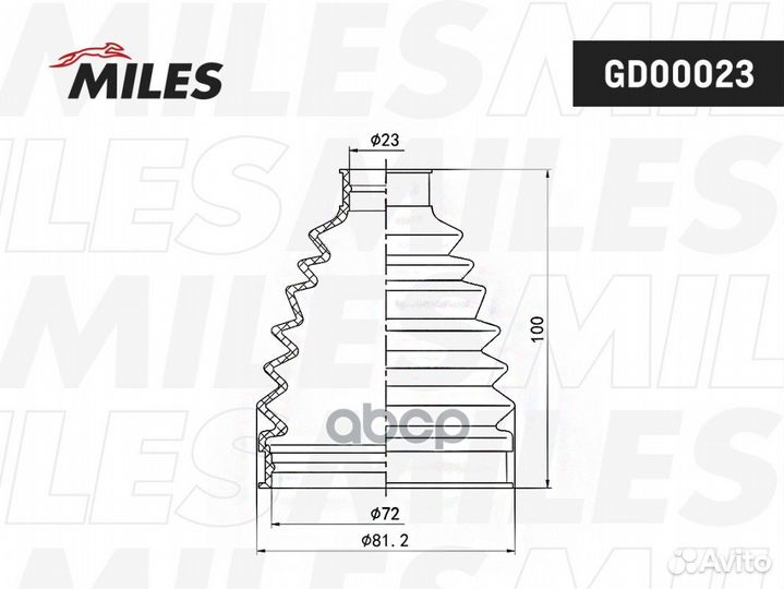 Gd00023 Пыльник ШРУСа hyundai solaris/KIA RIO 1