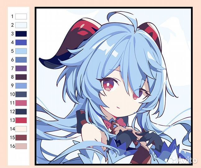 Картина по номерам с героями Genshin Impact