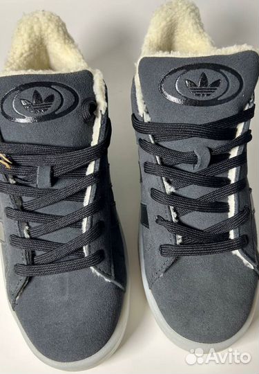 Кроссовки Adidas Campus Grey с мехом