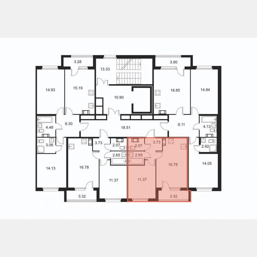 1-к. квартира, 38,3 м², 8/9 эт.