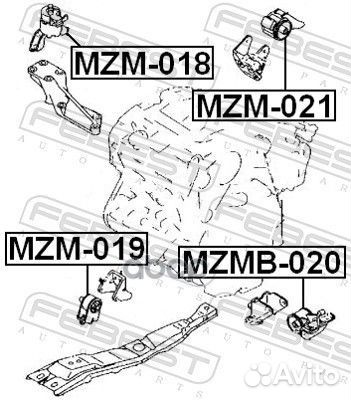 Подушка двигателя зад прав/лев MZM021 Febest