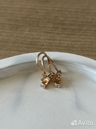 Серьги детские золотые