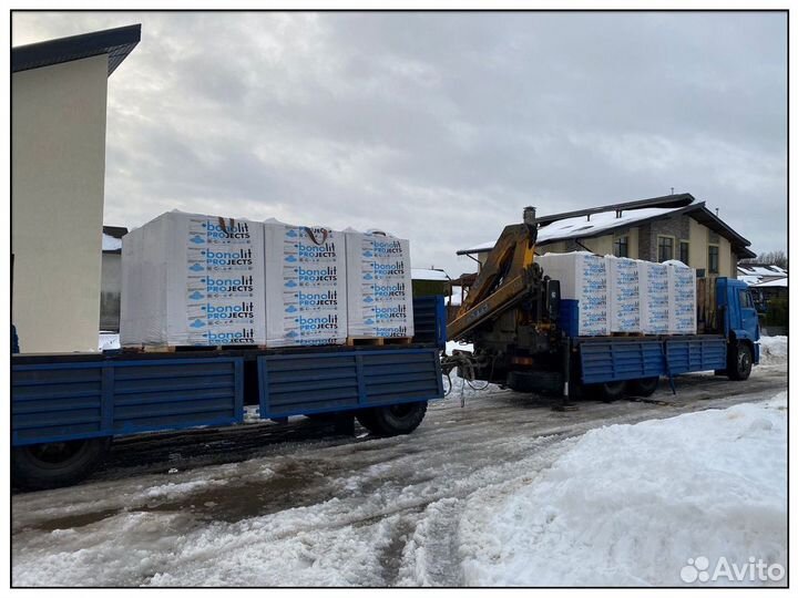 Газоблоки пеноблоки Бонолит. Доставка