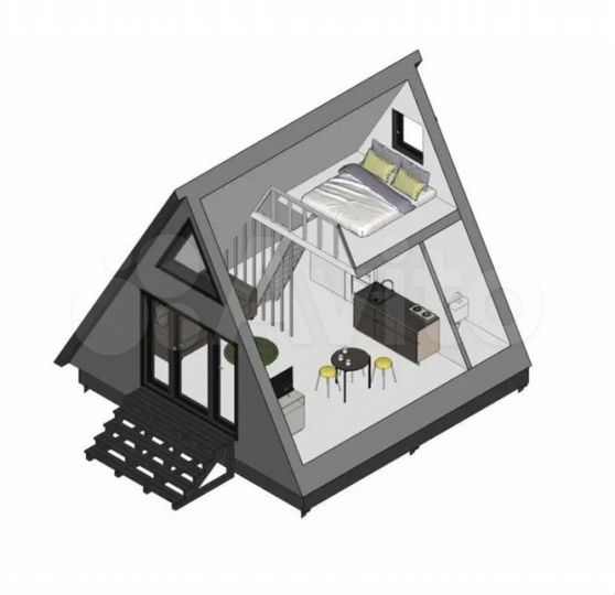 Дом 55 м² на участке 10 сот.