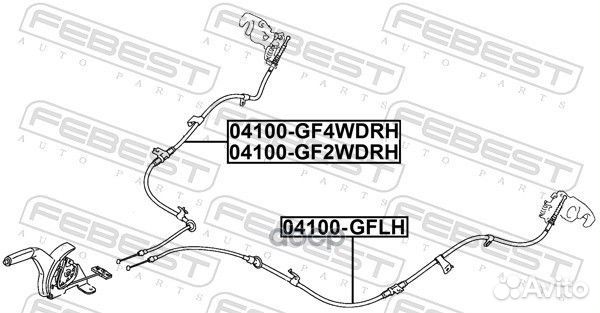 Трос ручного тормоза правый 04100GF4wdrh Febest