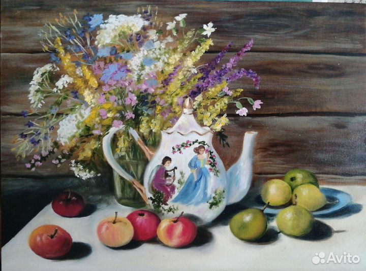 9 картин с цветами маслом на холсте