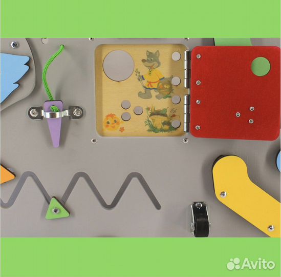 Бизиборд настенный Волк для детских садов,поликлин