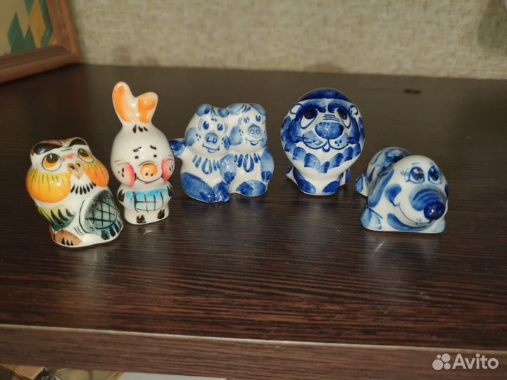 Фигурки животных гжель