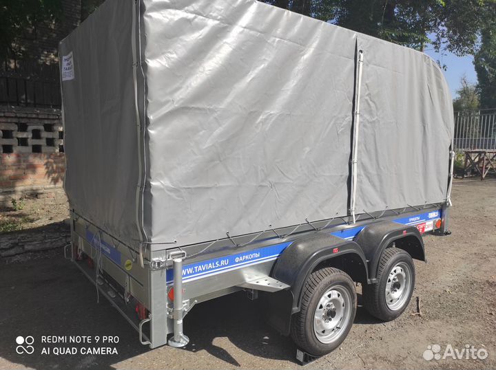 Легковой прицеп двухосный с тентом 3 клапана