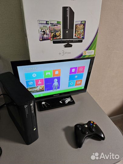 Xbox 360 E прошитый 250gb 37 игр freeboot