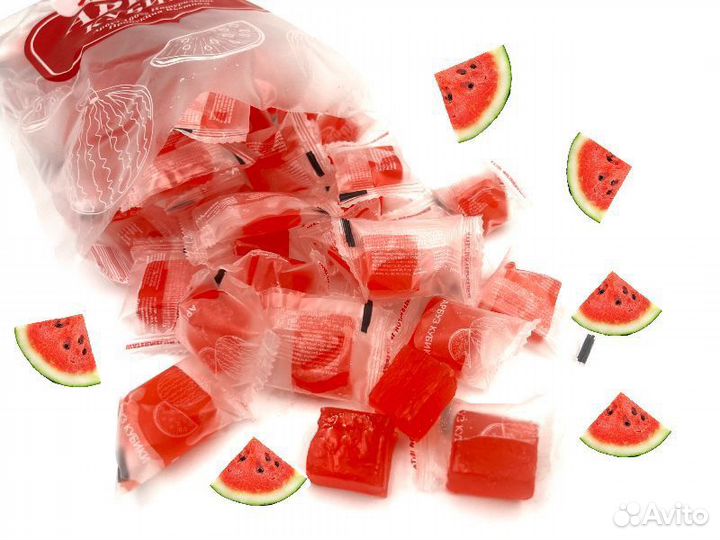 Арбуз кубики 500 грамм