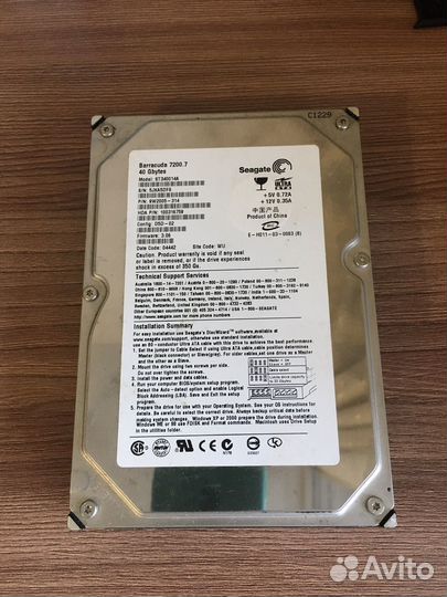 Жесткий диск seagate barracuda7200.7 40 GB