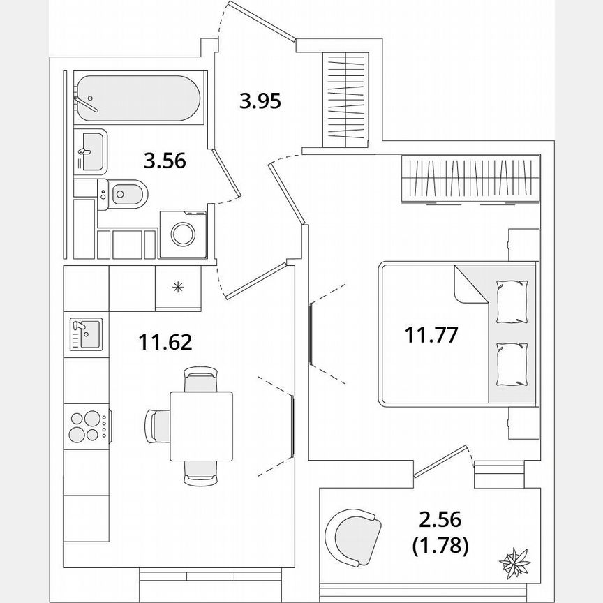 1-к. квартира, 32,7 м², 10/12 эт.