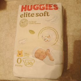 Подгузники huggies elite soft 0, 50 шт