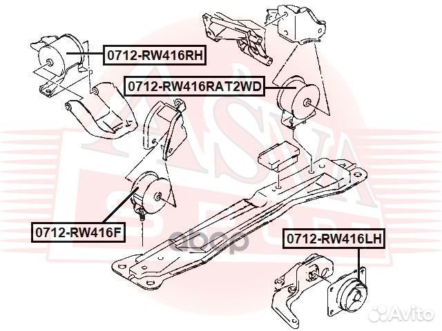 Подушка двигателя 0712-RW416RAT2WD asva