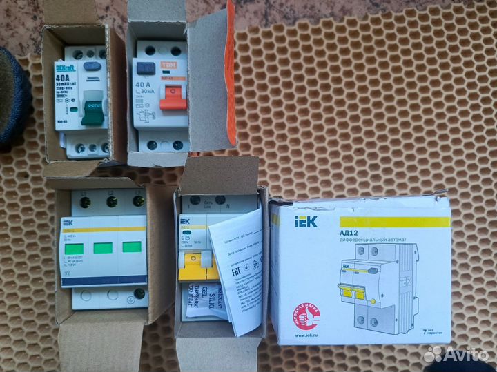 Диф автомат 25А, Узо 40А, IEK опс1-C