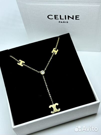 Подвеска ожерелье в стиле Celine (в золоте)