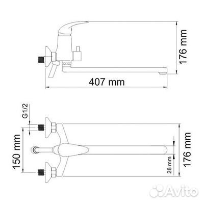 Смеситель для ванны Wasserkraft Isen 2602L хром