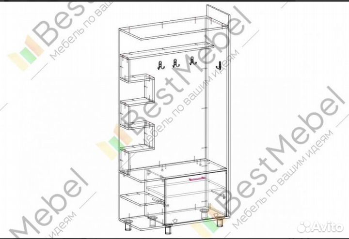 Вешалка с тумбой Феерия в прихожую