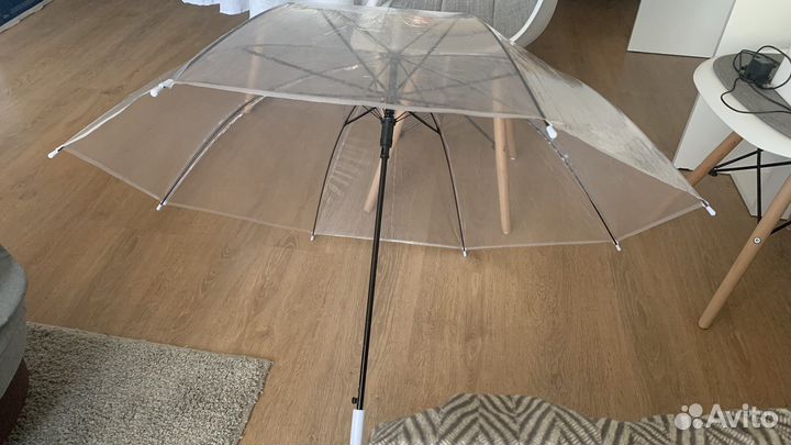 Зонт трость прозрачный