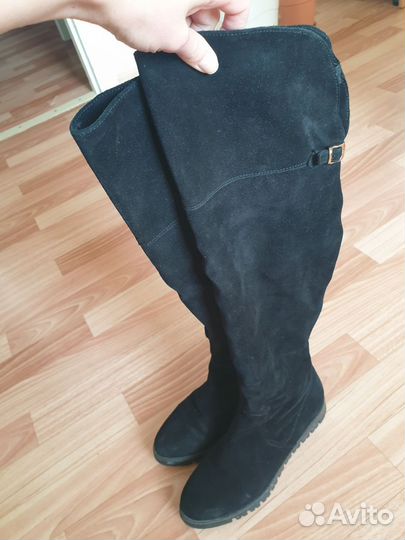 Сапоги ботфорты натуральная замша мех 37 размер