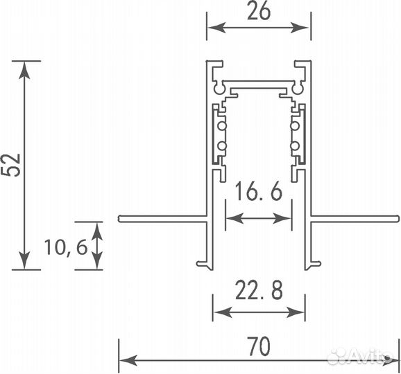 Шинопровод встраиваемый Donolux DLT2500InB DC 48 В