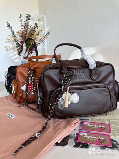 Сумка miu miu натуральная кожа