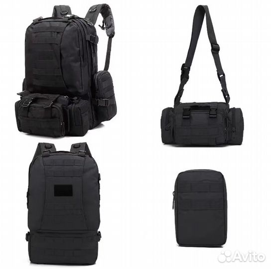 Тактически рюкзак 55 л черный цвет