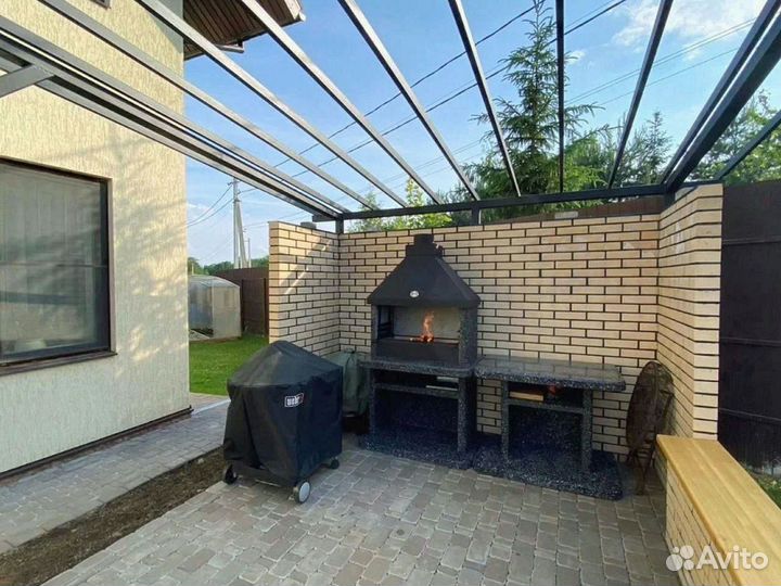 Модульный комплекс барбекю из натурального камня