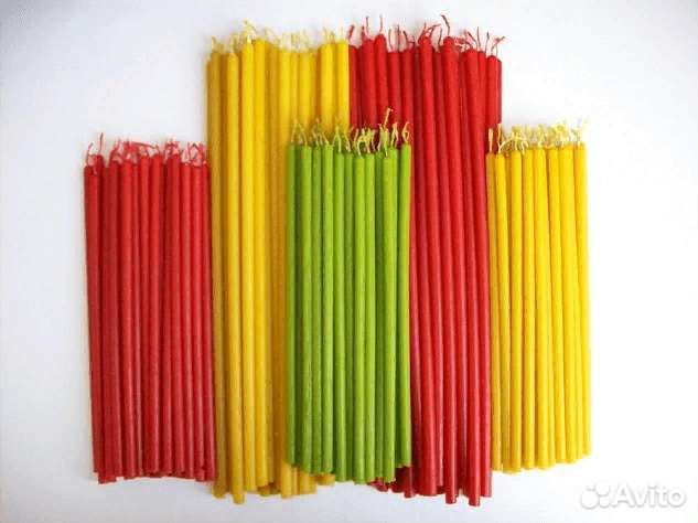 Свечи восковые Цветные