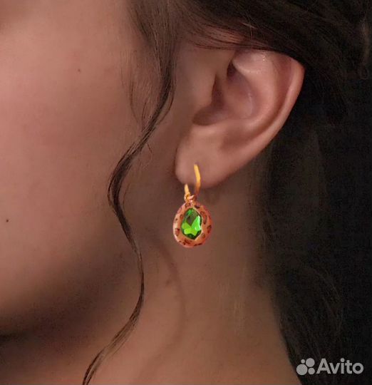 Серьги из полимерной глины с кристаллами Swarovski