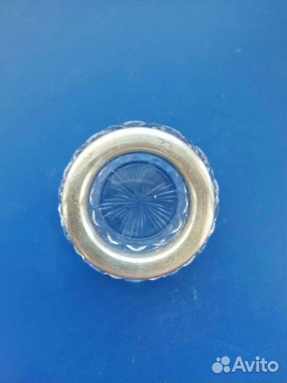 Хрустальная солонка с серебром СССР