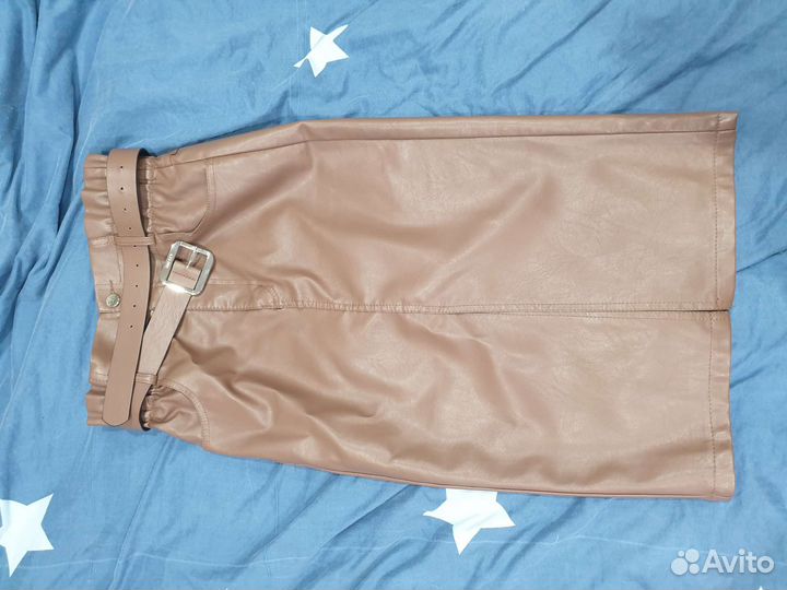 Юбка экокожа миди