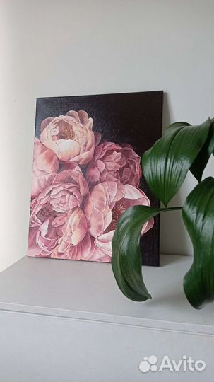 Картина маслом розовые пионы