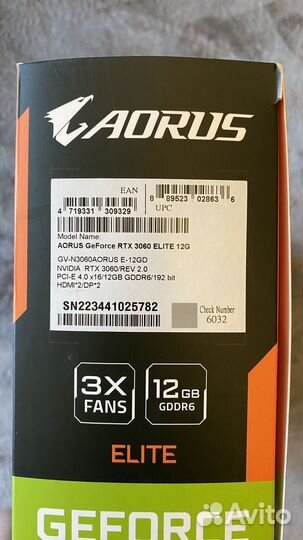 Видеокарта gigabyte GeForce RTX 3060 aorus elite