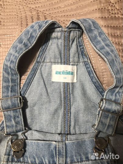 Полукомбез. шорты, для девочки, джинсовый