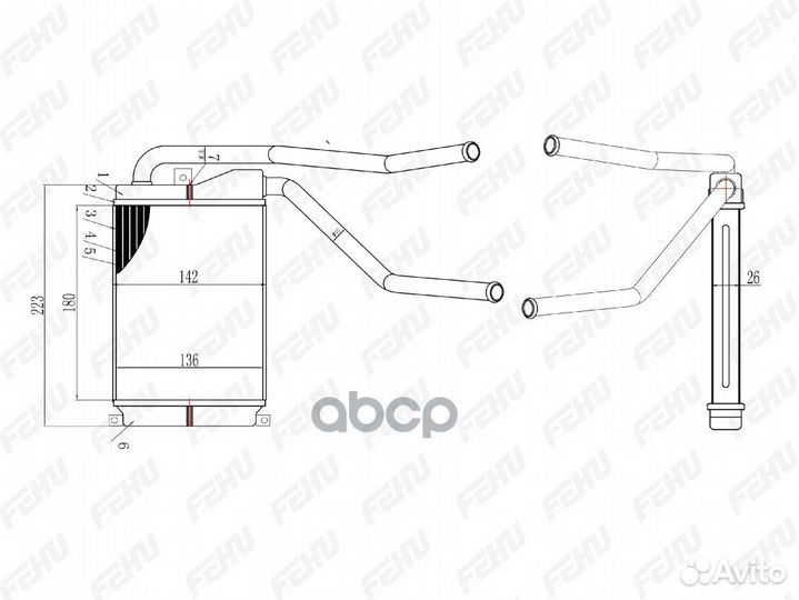 Радиатор отопителя FRH1033 fehu